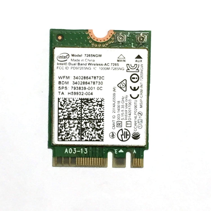 Intel 7265.NGWWB.W 7265 IEEE 802.11ac Bluetooth 4.0 - Wi-Fi/Bluetooth Combo Adapter M.2 2230, 1216