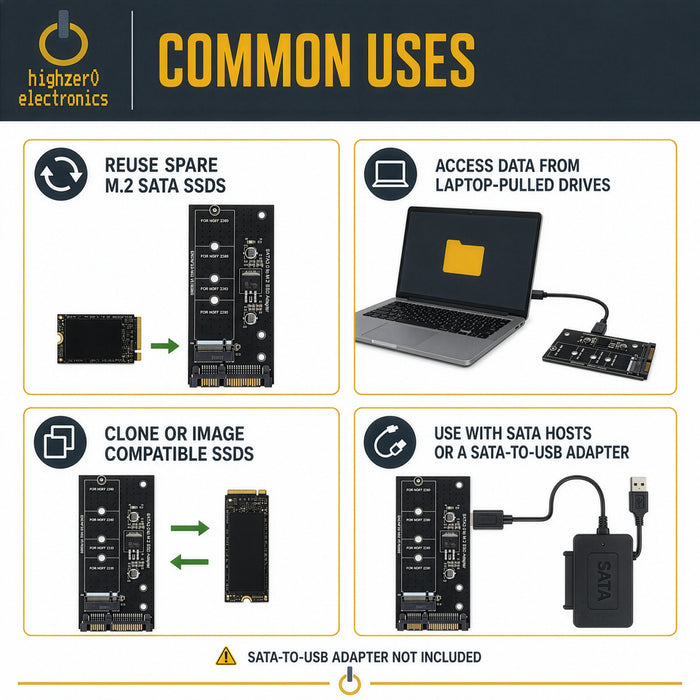 M.2 SATA to SATA Adapter Card | B-Key & B+M Key SSD Converter M2 2230-2280