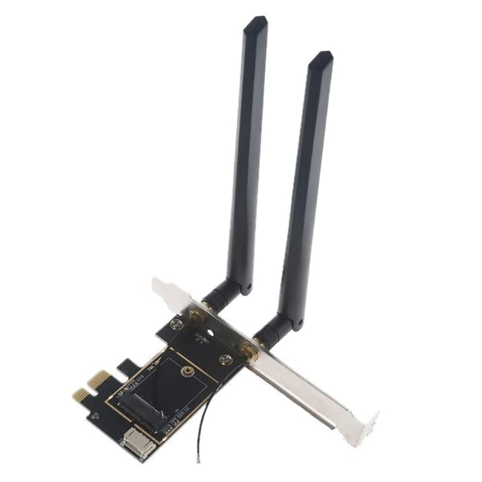 Laptop to Desktop (PCIe x1) Wi-Fi Card Converter for M.2 PCIe Network Cards with Bluetooth Support