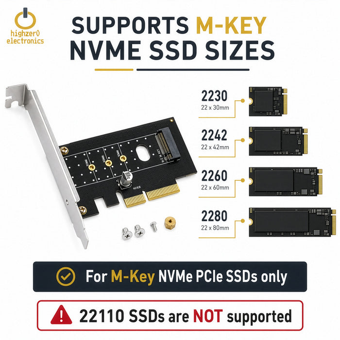 M.2 NVMe SSD NGFF zu PCIE X4 Adapter M Key Schnittstellenkarte Unterstützt PCI-e PCI Express 3.0 x4 2230-2280 Größe M2 SSD M2 PCIE Adapter