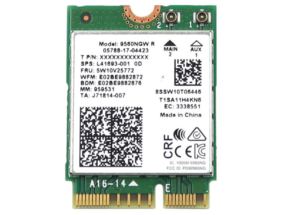 Wireless Card 5W10V25772 8S5W10V25772 Compatible Replacement Spare Part for Intel Wireless-AC 9560 9560NGW R 1.73Gbps M.2 2230 PCI-Express USB WiFi 5 802.11ac Bluetooth 5.1