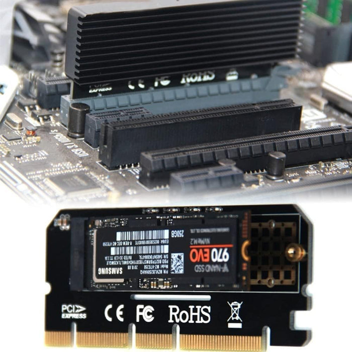 M.2 SSD PCIE Adapter Aluminium Alloy Shell LED Expansion Card Computer Adapter Interface M.2 NVMe SSD NGFF To PCIE 3.0 X16 Rise