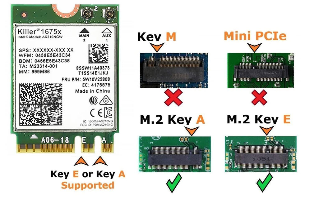 AX1675x Killer Series Desktop Wi-Fi 6E Kit | 2,4 Gbit/s | Bluetooth 5.3-Unterstützung | PCIe x4 | Tri-Band 2,4/5/6 GHz Kein vPro AX210.NGWG.NVX