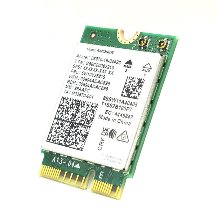 WiFi 6 Adapter für Intel AX203 | Dual Band bis zu 1,2 Gbit/s | CNVio2 M.2 | Unterstützung für Bluetooth 5.2 | Benötigt Intel CPUs der 10. Generation und höher, Windows 10 & 11, Linux | AX203NGW
