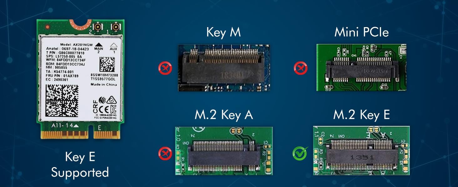 HighZer0 Electronics AX1650i Killer Series WiFi 6 Adapter | Gaming WiFi Adapter | CNVio2 M.2 WLAN-Karte | 2,4 Gbit/s WLAN für PC | Bluetooth 5.2 Unterstützung | Benötigt Intel 10.+ Gen CPU