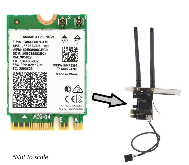 AX200 Desktop-WLAN-Kit | 2,4 Gbit/s | Bluetooth 5.2-Unterstützung | PCIe x4 | Wi-Fi 6 Wireless-AX Kein vPro AX200NGW