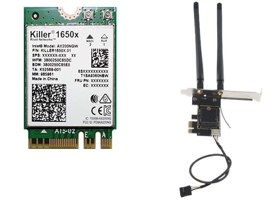 AX1650x Killer Series Desktop Wi-Fi 6 Kit | 2,4 Gbit/s | Bluetooth 5.2-Unterstützung | PCIe x4 | Kein vPro AX200.NGWG.NVXX