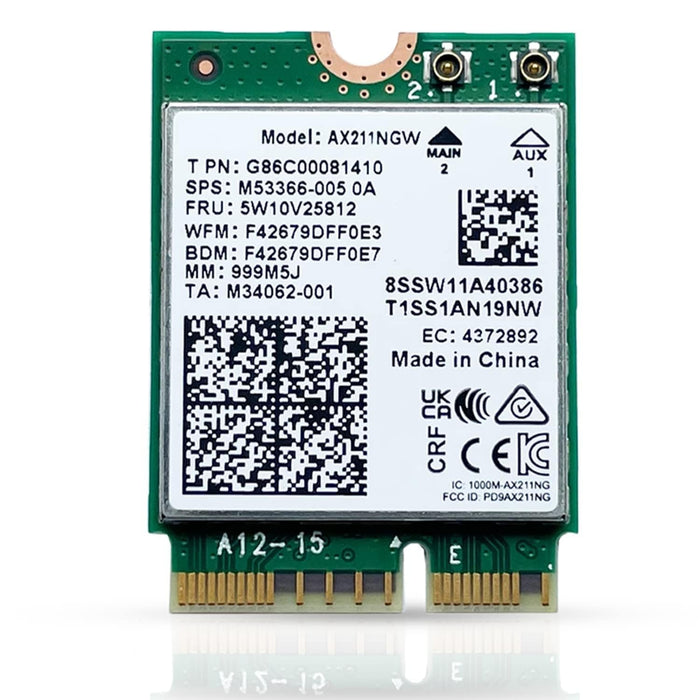 HighZer0 Electronics AX211 WiFi 6E Card | Tri-Band Wi-Fi | Up to 2.4 Gbps | CNVio2 M.2 Wifi Card for PC | Supports Bluetooth 5.3 | Requires Intel 11th+ Gen CPU Windows 10/11, Linux | AX211NGW