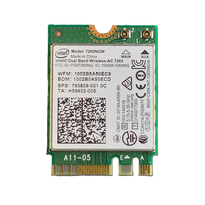 Legacy M.2 Wi-Fi Adapter for Intel 7265 Wireless-AC | 867Mbps WiFi with Bluetooth 4.0 | 2.4GHz & 5GHz Network Card | 7265NGW Internal PC Wi-Fi Adapter