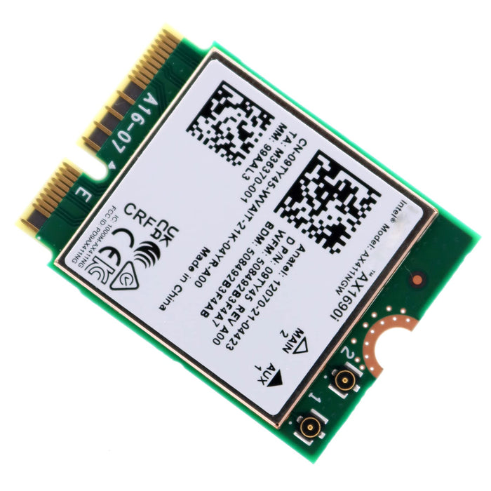 1690i AX411NGW 802.11AX 6GHz Wi-Fi 6E M.2 CNVio2 Tri Band 2,4Gbps Drahtloser WiFi-Adapter mit Bluetooth 5.3 9TY45 für Intel AX411 Windows 10/11