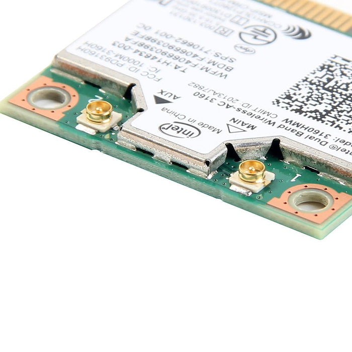 Intel 3160HMW , mPCIe Dual Band Wireless-AC 3160 802.11ac, Dual Band, 1x1 (433Mbps) , Wi-Fi + Bluetooth 4.0