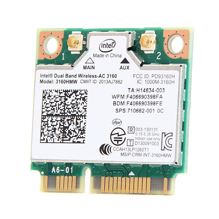 Intel 3160HMW , mPCIe Dual Band Wireless-AC 3160 802.11ac, Dual Band, 1x1 (433Mbps) , Wi-Fi + Bluetooth 4.0