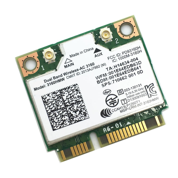 HighZer0 Electronics Wireless-AC 3160 Half Mini PCIe Network Card | 433 Mbps with Bluetooth 4.0 Support | HMC WLAN Replacement Part 3160.HMWG Wi-Fi Card 3160HMW