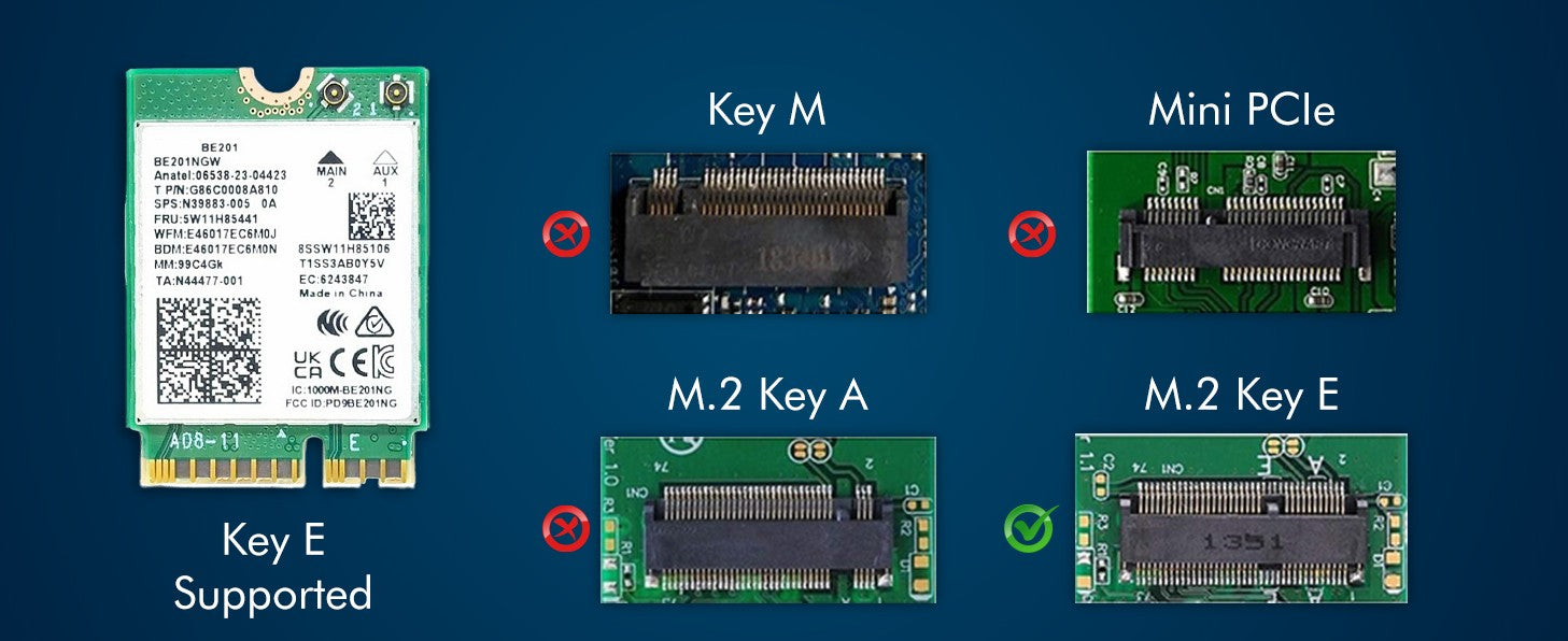 Killer Series for Intel BE1750i WiFi 7 Gaming Adapter Upgrade from BE201 | M.2 CNVio3 WiFi Card | 5.8 Gbps WiFi for PC | Bluetooth 5.4 Support | Supports Intel 13th+ Gen CPUs