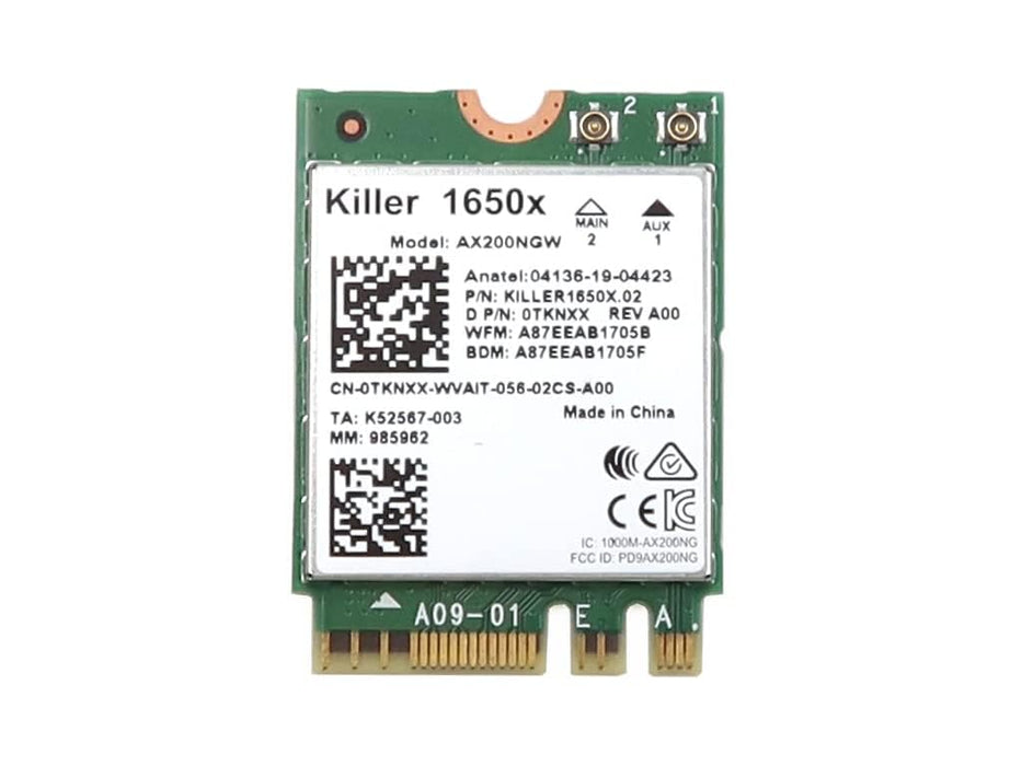 Killer Wi-Fi 6 AX1650 1650X AX200NGW 2.4Gbps Dual Band Bluetooth-Compatible 5.1 NGFF Card