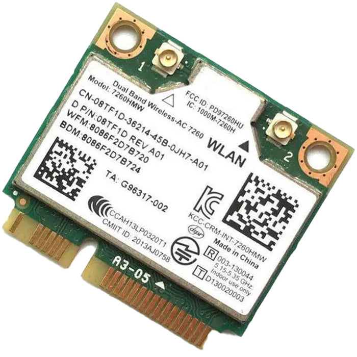HighZer0 Electronics Wireless-AC 7260 Half Mini PCIe Network Card | 867 Mbps with Bluetooth 4.0 Support | HMC WLAN Replacement Part 7260.HMWG Wi-Fi Card 7260HMW
