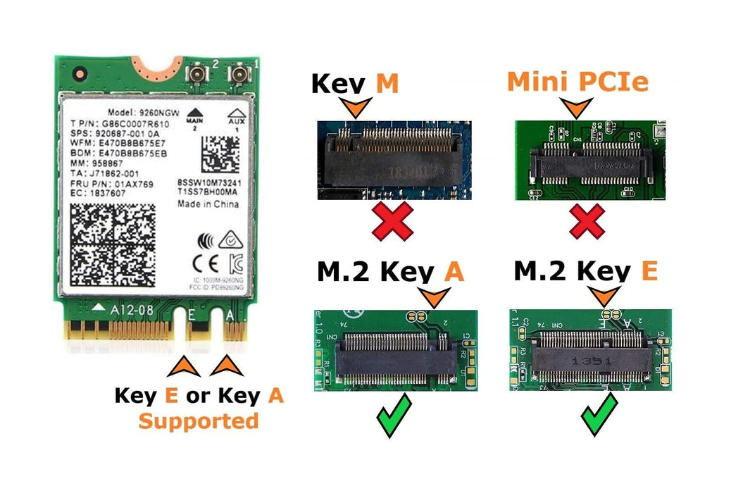 Legacy M.2 WiFi Card for Intel AC 9260 with Bluetooth 5.1 | Up to 1.73Gbps, MU-MIMO, WiFi 5 | Works with Intel, AMD, Linux & Windows 10/11 | No vPro | Model 9260NGW WiFi Adapter