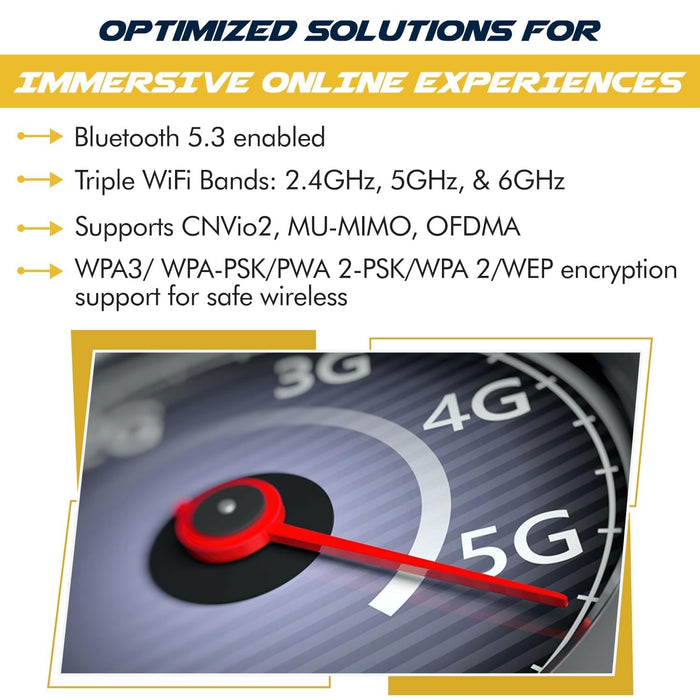 HighZer0 Electronics AX1690i Killer Series Adaptador WiFi 6E actualizado | Adaptador WiFi para juegos | Tarjeta Wifi CNVio2 M.2 | WiFi de 3,0 Gbps para PC | Soporte Bluetooth 5.3 | Requiere CPU Intel de 12.ª generación o más