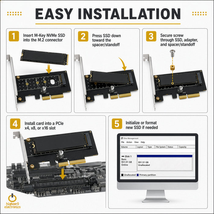 M.2 NVMe SSD NGFF zu PCIE X4 Adapter M Key Schnittstellenkarte Unterstützt PCI-e PCI Express 3.0 x4 2230-2280 Größe M2 SSD M2 PCIE Adapter