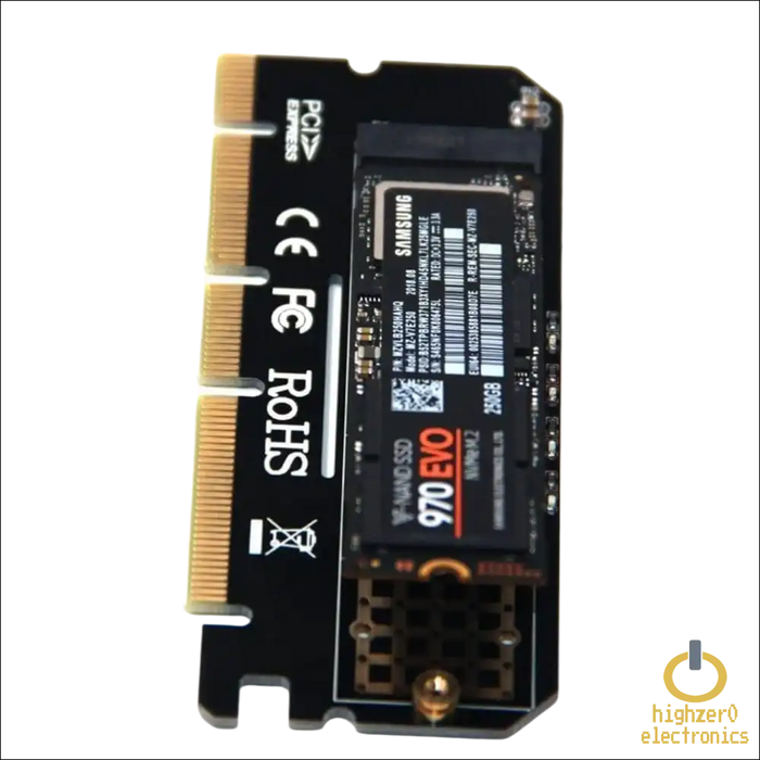 HIGHZER0 ELECTRONICS PC CARD ADAPTER ALUMINIUM ALLOY, EXPANSION, X16 RISE M.2 SSD PCIE SHELL LED COMPUTER INTERFACE NVME NGFF TO 3.0