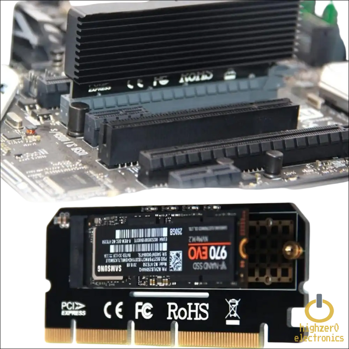 HIGHZER0 ELECTRONICS PC CARD ADAPTER ALUMINIUM ALLOY, EXPANSION, X16 RISE M.2 SSD PCIE SHELL LED COMPUTER INTERFACE NVME NGFF TO 3.0