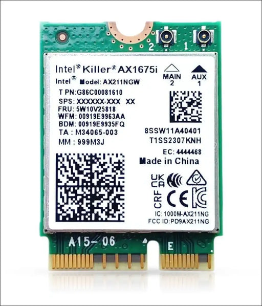 HIGHZER0 ELECTRONICS WIFI 6E CARD AX1675I, COMPATIBILITY REQUIREMENTS KILLER SERIES UPGRADED ADAPTER | GAMING | CNVIO2 M.2 | 2.4 GBPS