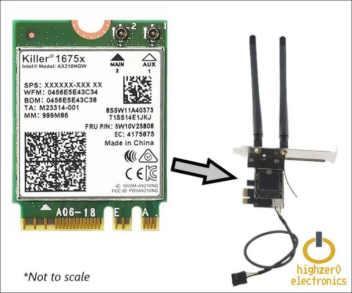 AX1675x Killer Series Desktop Wi-Fi 6E Kit | 2.4 Gbps | Bluetooth 5.3 Support | PCIe x4 | Tri Band 2.4/5/6 GHz No vPro AX210.NGWG.NVX