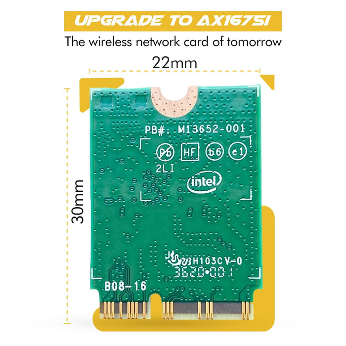 HighZer0 Electronics AX1675i Killer Series Upgraded WiFi 6E Adapter | Gaming WiFi Adapter | CNVio2 M.2 Wifi Card | 2.4 Gbps WiFi for PC | Bluetooth 5.3 Support | Requires Intel 11th+ Gen CPU