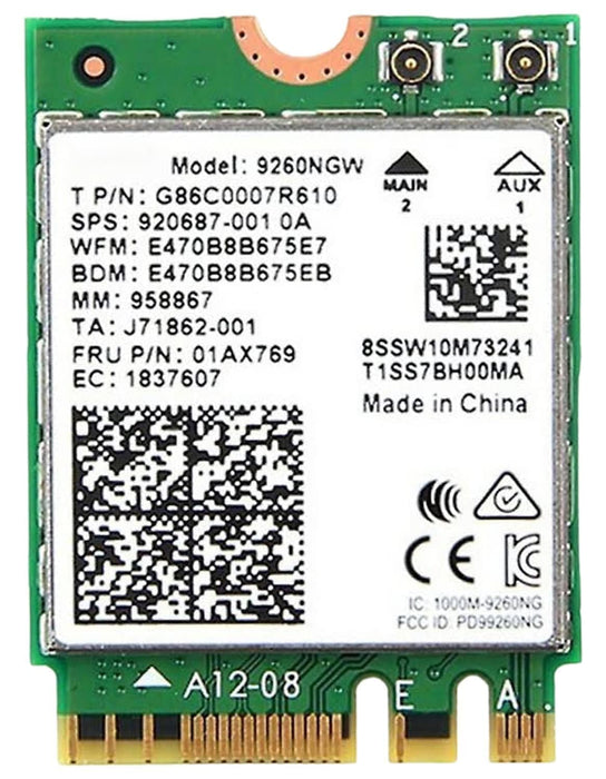 HighZer0 Electronics AC 9260 802.11ac M.2 Bluetooth 5.1 Legacy-Netzwerkkarte | WiFi 5 bis zu 1,73 Gbit/s, MU-MIMO | Kompatibel mit Intel, AMD, Linux und Windows 10/11 | 9260NGW WiFi-Adapter