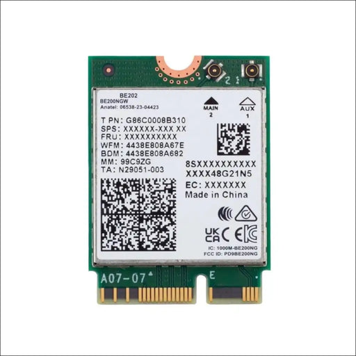 HIGHZER0 ELECTRONICS WIFI 7 CARD, PCIE, TRI-BAND TECHNOLOGY BE202 | M.2 | 2.4/5/6 GHZ | UP TO 2.4 GBPS | FOR PC | SUPPORTS BLUETOOTH 5.4 &