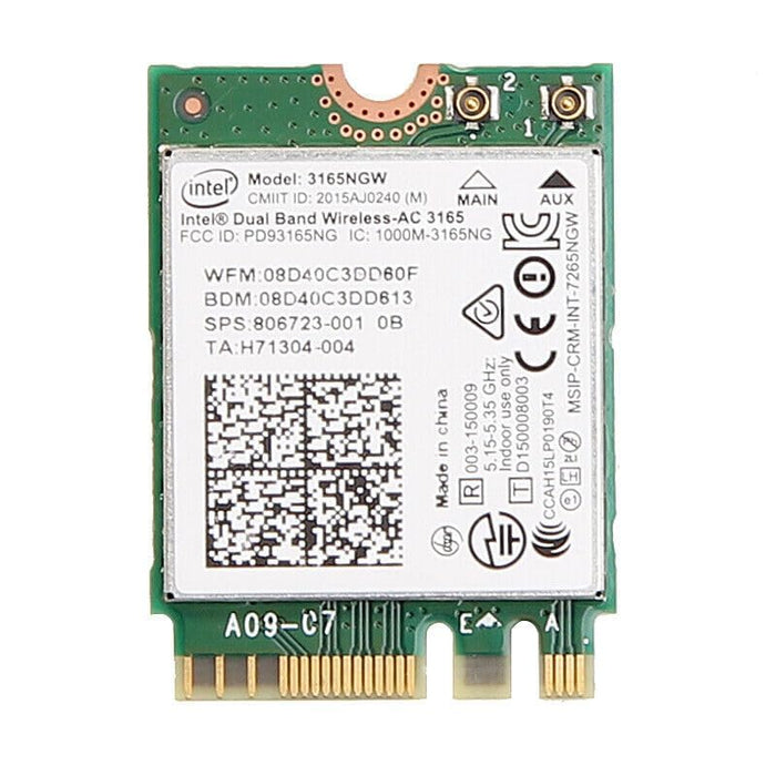 Legacy M.2 Wi-Fi-Adapter für Intel 3165 Wireless-AC | 433 Mbit/s WLAN mit Bluetooth 4.0 | 2,4 GHz und 5 GHz Netzwerkkarte | Funktioniert mit Intel, AMD, Linux und Windows | 3165NGW Wireless-Adapter