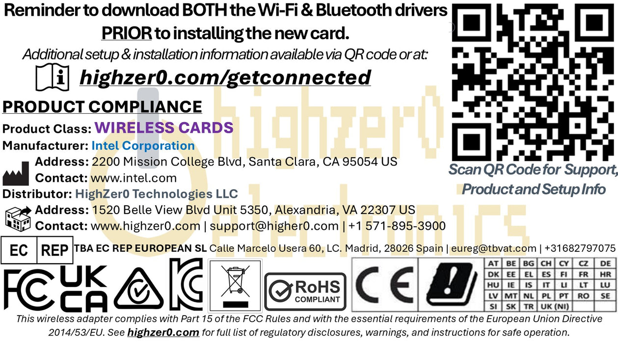 Legacy Mini-PCIe Wi-Fi Card for Intel Centrino 7260 | Half Mini PCIe Network Card | 300 Mbps with Bluetooth 4.0 Support | HMC WLAN Replacement Part 7260.HMW Wi-Fi Card 7260HMW