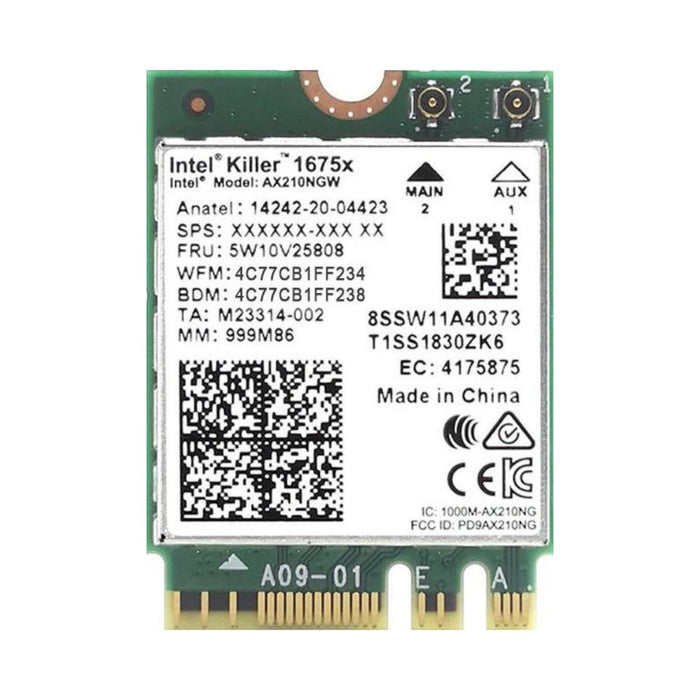 Killer Wi-Fi 6E AX1675x Tri Band AX210 M.2 2230 Bluetooth 5.3 WiFi Card (Single Pack)