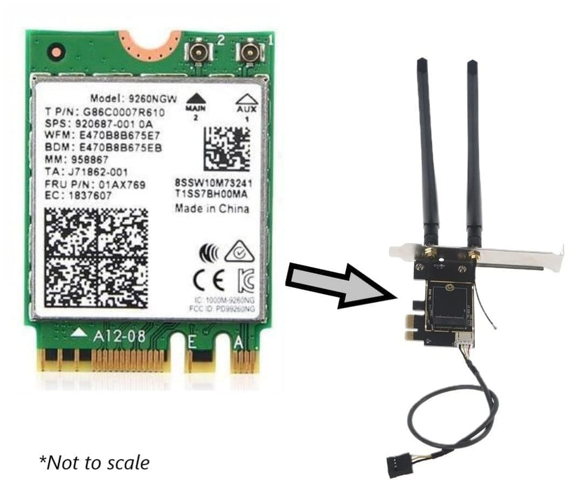 AC9260 Desktop-WLAN-Kit | PCIe x4 | 1,73 Gbit/s | Bluetooth 5.1-Unterstützung | Wi-Fi 5 Wireless-AC Nein vPro 9260NGW