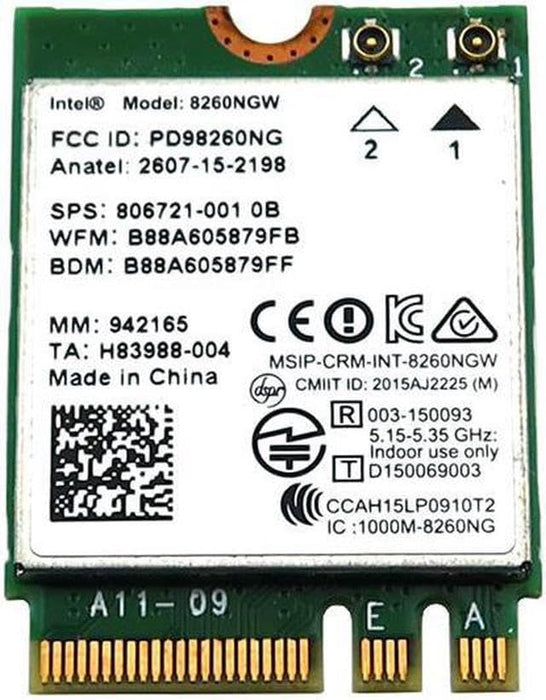 Legacy M.2 Wi-Fi Adapter for Intel 8260 Wireless-AC | 867Mbps WiFi with Bluetooth 4.2 | 2.4GHz & 5GHz Network Card | Works with Intel, AMD, Linux & Windows | 8260NGW Wireless Adapter