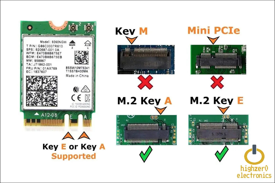 Highzer0 Electronics Ac 9260 802.11ac M.2 Bluetooth 5.1 Legacy Network Card | Wifi 5 Up to 1.73gbps Mu-mimo | Compatible with Intel Amd