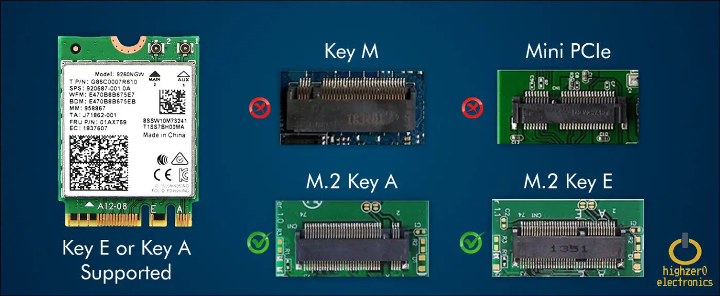 Highzer0 Electronics Ac 9260 802.11ac M.2 Bluetooth 5.1 Legacy Network Card | Wifi 5 Up to 1.73gbps Mu-mimo | Compatible with Intel Amd