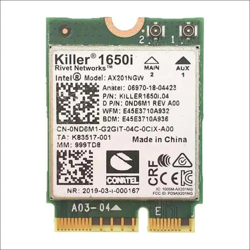 HIGHZER0 ELECTRONICS WIFI 6 CARD AX1650I KILLER SERIES, INCREASED NETWORK EFFICIENCY, ADAPTER | GAMING | CNVIO2 M.2 | 2.4 GBPS FOR PC