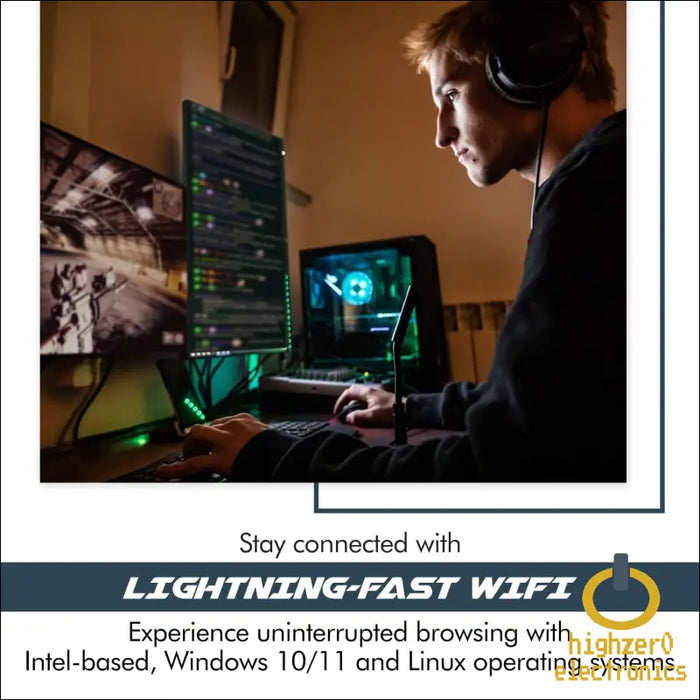 Highzer0 Electronics Ax200 Wi-fi 6 Adapter | Dual-band 802.11ax M.2 Wifi Card for Pc | Up to 2.4 Gbps | no Vpro | Supports Bluetooth 5.2 &