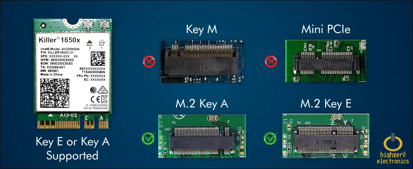 Killer Series for Intel Ax1650x Gaming Wifi 6 Upgrade Adapter | M.2 Card Pcs | 2.4 Gbps | Bluetooth 5.2 Compatible | Works with Amd Windows