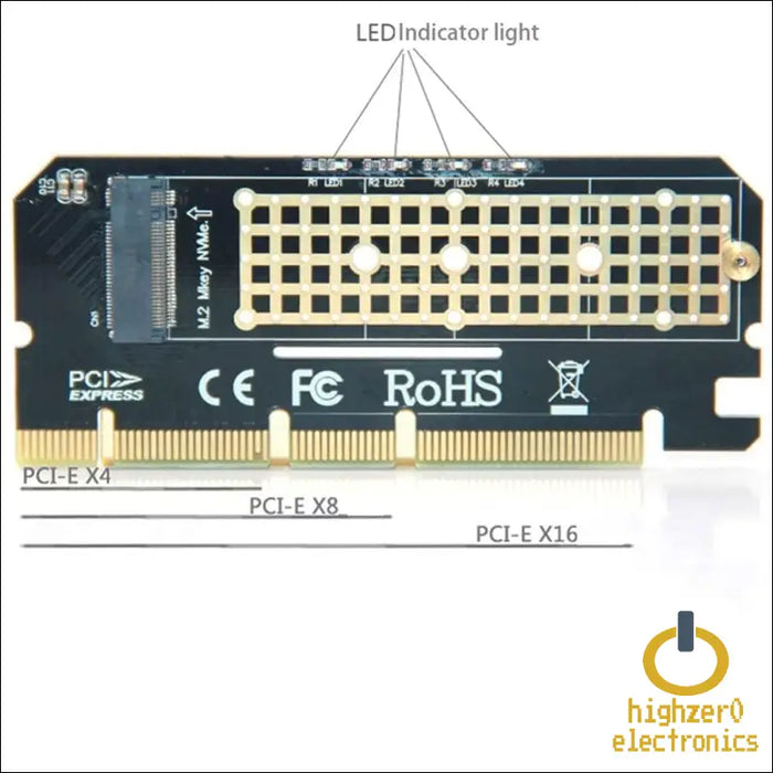 M.2 Ssd Pcie Adapter Aluminium Alloy Shell Led Expansion Card Computer Interface Nvme Ngff to 3.0 X16 Rise