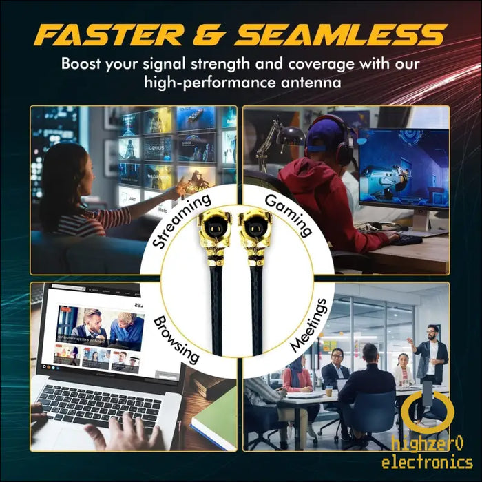 Wifi Antenna for Pc Laptop Desktop &amp; Motherboard | 2.4ghz/5ghz/6ghz | 4th Generation U.fl (compatible with Mhf4) Connectors on M2 Wi-fi