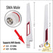 White and Red 10dbi Dual Band Signal Booster Wi-fi Antennas (2.4ghz/5ghz-5.8ghz) with Sma Male Connector for Wireless Camera Router Hotspot